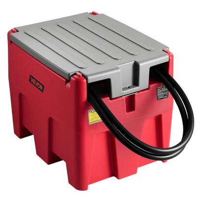 VEVOR Portable Diesel Tank, 58 Gallon Capacity & 10 GPM Flow Rate, Fuel Tank with 12V Electric Transfer Pump and 13.1ft Rubber Hose, PE Diesel Transfer Tank for Easy Fuel Transportation, Red