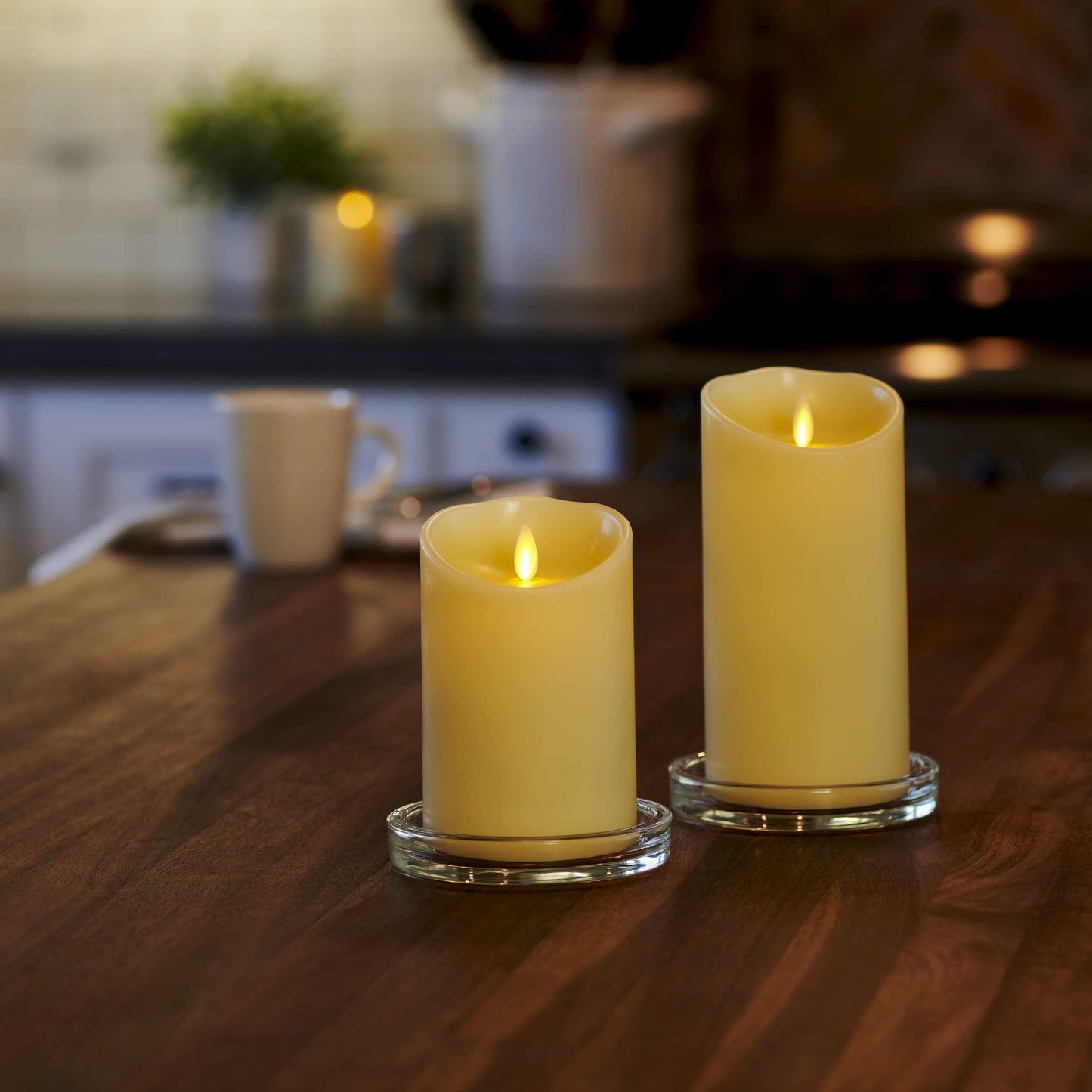 Luminara Flameless LED Battery Operated Ivory Pillar Candle, Flickering Realistic Moving Flame, 3" x 4.5" Luminous Real Wax Indoor Home Decor Pack of 1