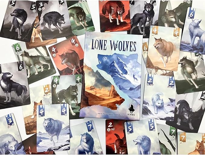 Wonderful World Board Games: Lone Wolves - Trick-Taking Area Control Board Game Head-to-Head Dueling Card Game Ages 14+ 2 Players 15+ Minutes