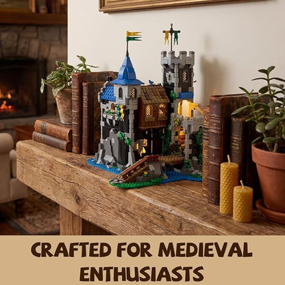 Medieval Lion Knight Castle Building Set Architecture Castle Viking Modular Buildings Ideals Christmas Birthday Gift for History Enthusiasts Creative Gift for Adults （933pcs）