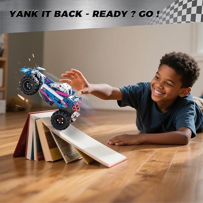 Technic 9 in 1 Pull-Back Car Building Set - Off-Road Race Vehicle Models for Boys and Girls STEM Engineering Toy for Kids Ages 8 and Up | Ideal Gift for Birthdays