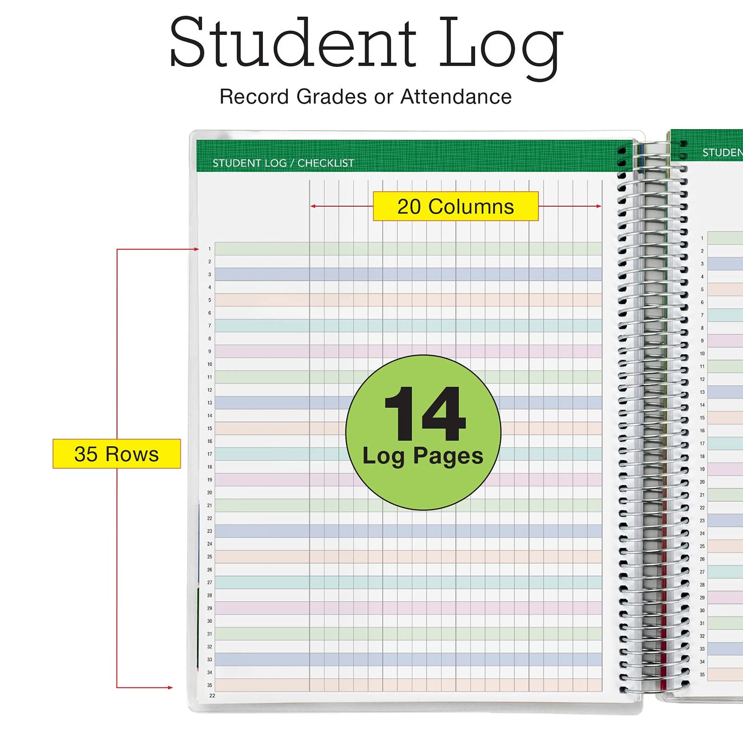 Elan Publishing Company DELUXE Undated Teacher Planner: 8.5x11 Includes 7 Periods, Page Tabs, Bookmark, Planning Stickers, Pocket Folder Daily Weekly Monthly Planner Yearly Agenda (Dark Blue Marble)