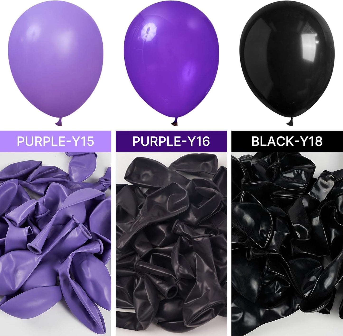 PartyWoo Dark Purple Balloons - 152-Piece Royal Purple Balloon Arch Kit for Birthday & Baby Showers