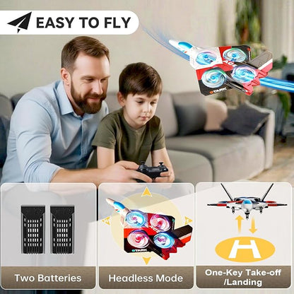 4DRC V39 RC Plane with Camera for Adults Kids RC Airplane Fighter Jet 2.4GHz RTF Glider Aircraft Plane ToysWaypoint FunctionsAltitude Hold Gesture Selfie3D Flips2 BatteriesRed