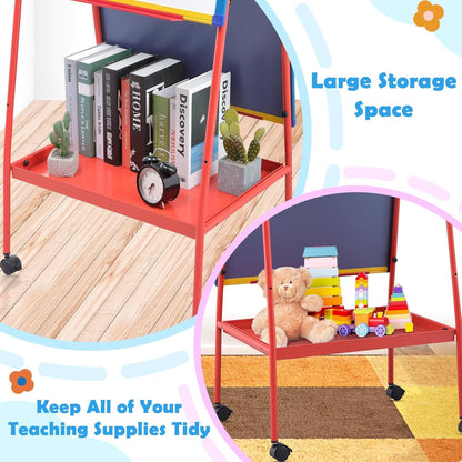 Mobile White Board with Stand - 70.8" H Double Sided Portable Rolling Whiteboard Kids Easel for Classroom,Height Adjustable Magnetic Dry Erase Board on Wheels for Home,School,48x24 inches