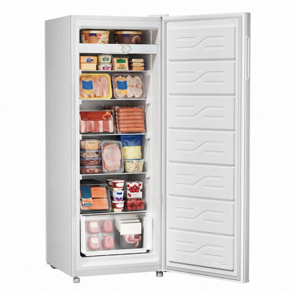 ICEVIVAL 7.5 Cu.Ft Upright Freezer, Convertible Stand Up Freezer or Refrigerator, Large Capacity with 5 Adjustable Shelves & Reversible Door,Upright Fridge for Home, Garage, Apartment