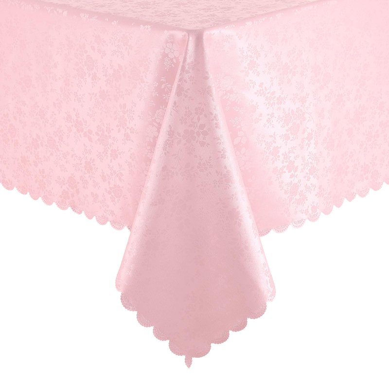 Smiry Rectangle Table Cloth, Waterproof Heavy Duty Vinyl Tablecloths, Wipeable Washable Table Cover for Kitchen and Dining Room (Pink, 60" X 102")