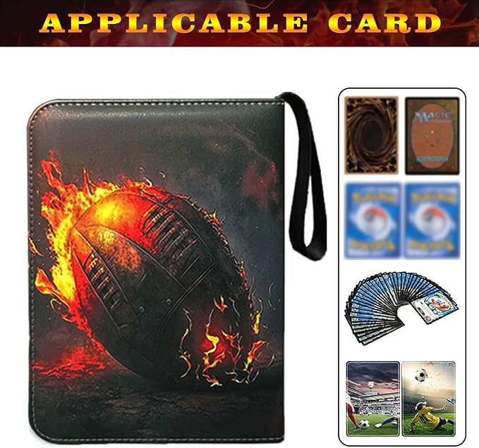 Football Card Binder with Sleeves900 Pockets Football Card Holder Protectors Albums Card Storage Organizer Case Compatible with Trading Card and Other Sports Cards