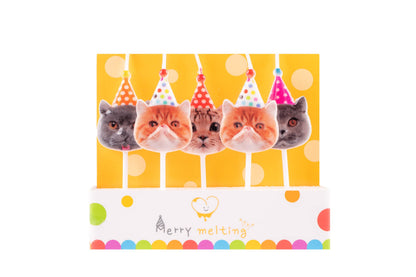 Merry Melting Birthday Candle for Cake Topper (cat Birthday Candle)