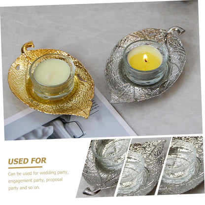 Cabilock Leaf Shape Candle Holder Creative Arab Desktop Decor for Romantic Atmosphere Design Stylish Home Accent for Parties Special Occasions
