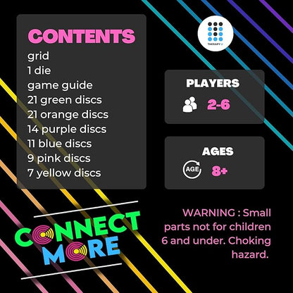 Connect More - Social Skills Games and Therapy Games Multiplayer up to 6 Players 4 in a Row Connect Game Fostering Conversation and Relationship Building