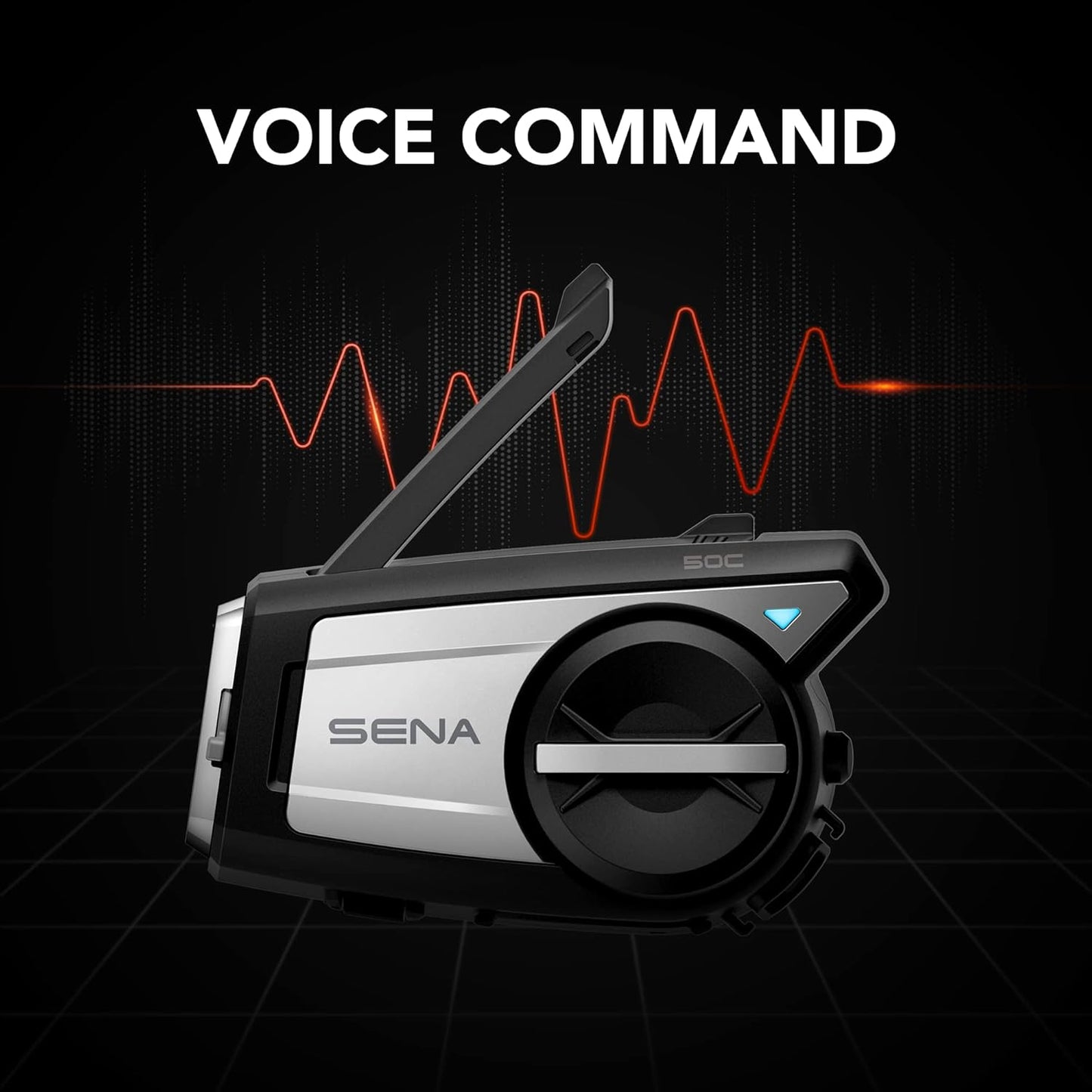 Sena 50C Motorcycle Communication & 4K Camera System with Sound by Harman Kardon Integrated Mesh Communication Headset with Premium Microphone & Speakers