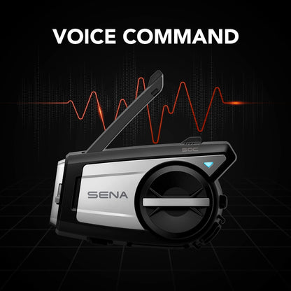 Sena 50C Motorcycle Communication & 4K Camera System with Sound by Harman Kardon Integrated Mesh Communication Headset with Premium Microphone & Speakers
