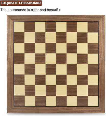 AMEROUS 17 Inches Wooden Chess Board Only Professional Tournament Chess Board Large with Gift Package - Chess Rules Beginner Chess Board Game for Adults