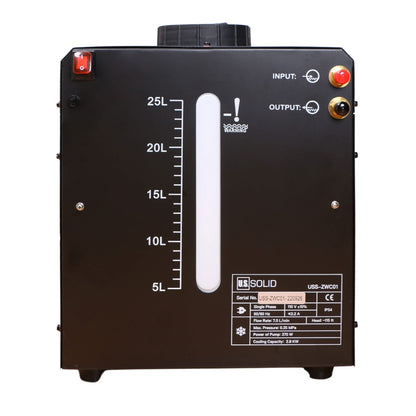 U.S. Solid Water Cooler 25L - Tig Welder Torch Water Cooling Machine - Wind Tunnel Heat Dissipation System TIG MIG Welder with Transparent Window - Improved Cooling Effect - Non-Leak Design