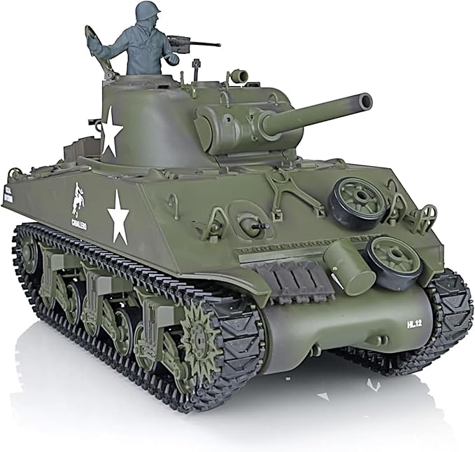 POCO DIVO Sherman M4A3 US Medium Tank 1/16 Scale RTR RC Military Vehicle Heng Long 3898 Standard Edition P Version Airsoft BB Battle Infrared IR Fight Simulate Smoke Sound Light Recoil Model