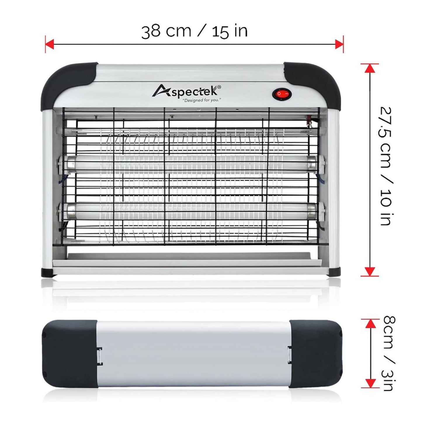 ASPECTEK Insect Killer, Bug Zapper,Powerful 20W Electronic Indoor Fly Zapper, Mosquito Killer-Indoor Use Including Free 2 Pack Replacement Bulbs