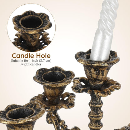 Abaodam Retro Candleholder European Style Candle Stand, 12.79Inch Metal Table Candlestick for Home Decoration Wedding Banquet Hotel Use, Centerpieces for Tables
