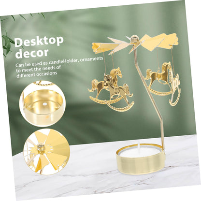 ULDIGI Candle Carousel Holder Elegant Rotating Metal Candle Stand for Romantic Dinners Weddings and Home Decor Unique Decorative Centerpiece for Tea Lights