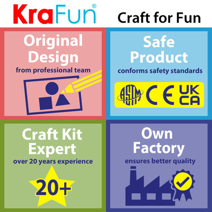 KRAFUN My First Lacing Cards Kit for Toddlers & Kids Age 3+, 5 Safari Animal Arts & Crafts Projects, Fine Motor Skills Toys, Beginner Activity Set with Lion Monkey Elephant Tiger Crocodile
