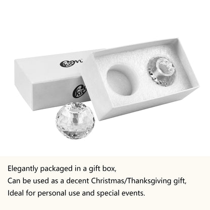 Kitcom Crystal Taper Candle Holders Multiple Faceted Designed Hand Cut Crystal Holders Wedding Banquet Decorations for Home W2.4xH1.8Inches Pack of 2, Comes with Gift Box
