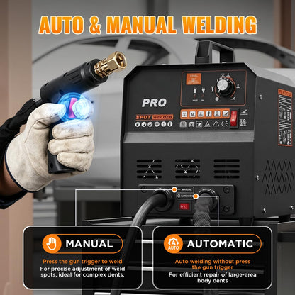Dent Puller Welder 3500W 4200A Stud Welder Dent Repair Kit 6 Welding Modes Auto Body Spot Welder Dent Puller Machine Dent Removal Tool with Auto/Manual Welding & Overheat Protection for Car/Truck 110V