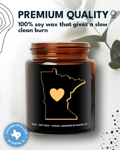 Minnesota Candle, Thoughtful Minnesota Themed Souvenirs & Gifts for Men and Women, Unique State Gifts, Best Sentimental Gift for Moving Away, Ideal for Birthday, Christmas, Graduation, Gift Ready