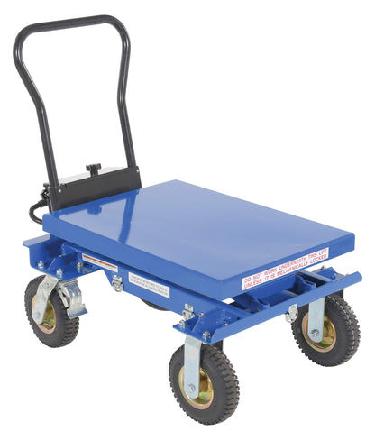 Vestil CART-PN-400 Steel Rough Terrain Elevating Cart 20-1/2 in. x 27-1/2 in. 400 Lb. Capacity Blue