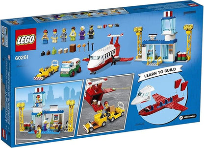 LEGO City Central Airport 60261 Building Toy with Passenger Charter Plane Airport Building Fuel Tanker Baggage Truck Cargo and 6 Minifigures Great Gift for Kids (286 Pieces)