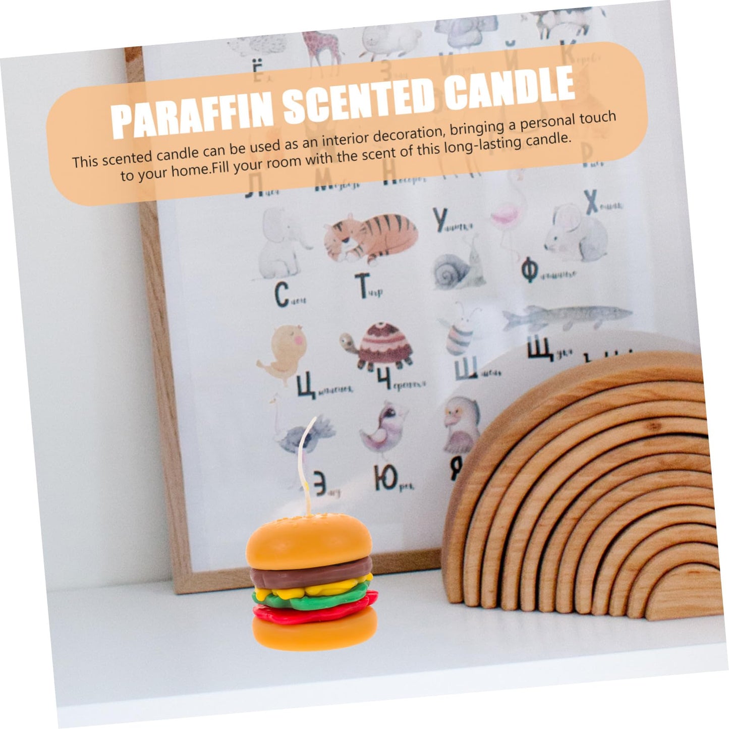 VICASKY Burger Shaped Scented Candle Mini Tealight 6.5x6.5cm Handmade Aromatherapy Soy Wax Decorative Birthday Home Desktop Ornament