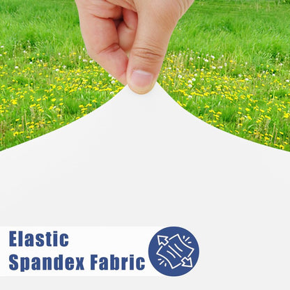 Moosfor Spandex 6 Foot Rectangle Table Cloth 2 Pack, Elastic Fitted Tablecloths for Picnic, Stretch Washable Patio Table Cover for Outdoor, Camping, Banquet and Parties (White, 30"x72")