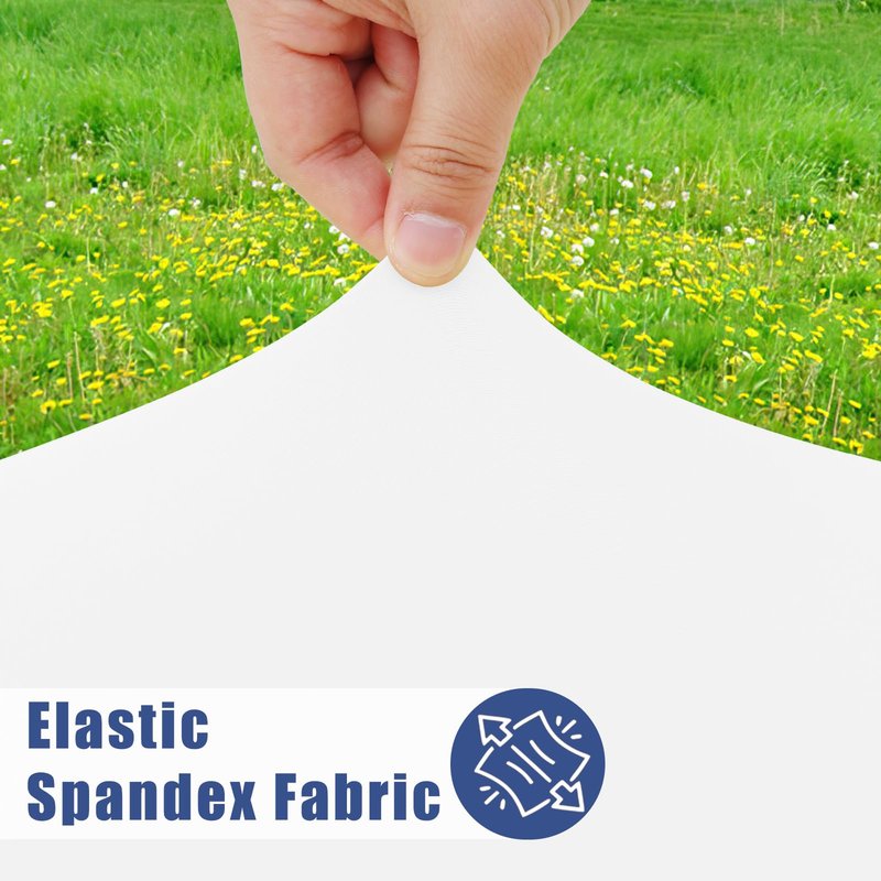 Moosfor Round Spandex Tablecloth, Elastic Fitted Waterproof Tablecloths for 18"-24" Tables, Stretch Washable Picnic Table Cover for Camping, Dining, Indoor and Outdoor, White