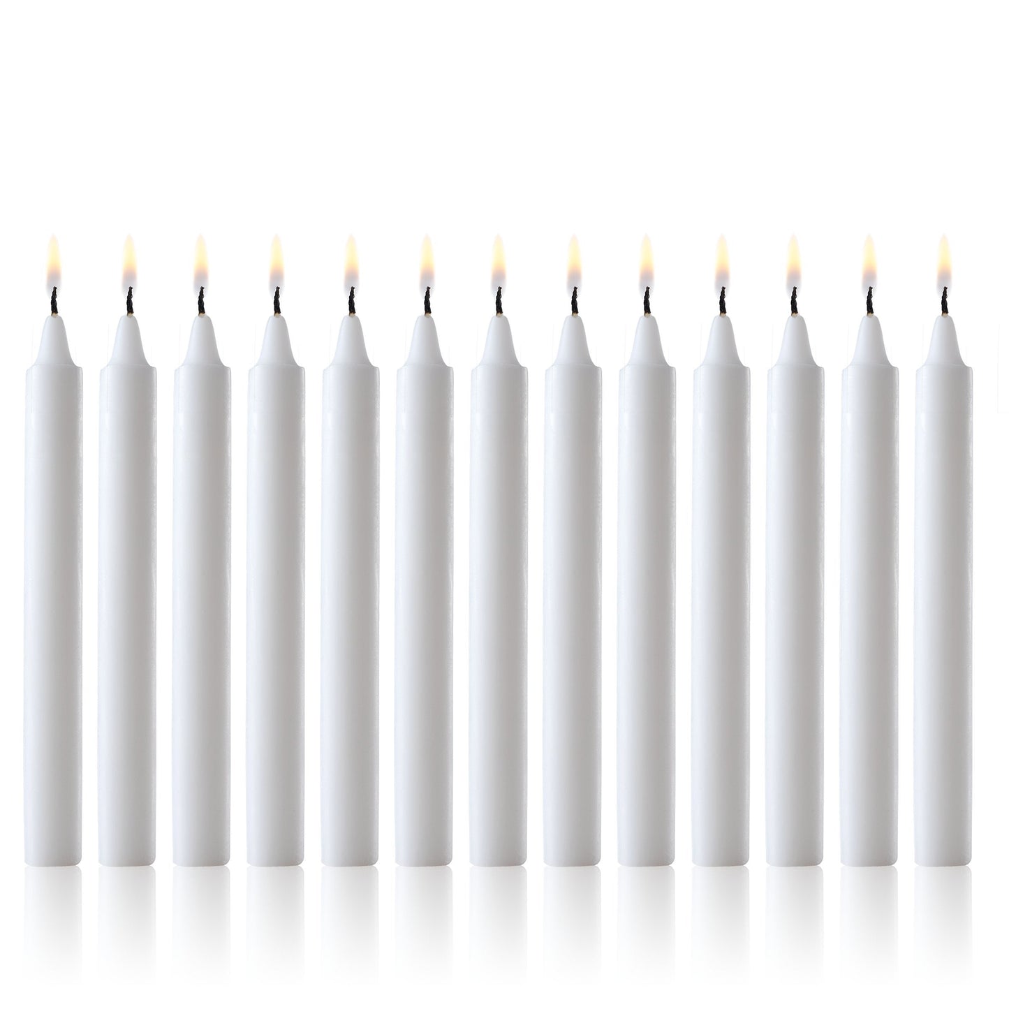 PARNOO 8" White Unscented Tapered Candles, 40 Pcs 7-Hour Long Burn Time, Dripless & No Soot - Hand-Dipped Tall Candles for Weddings, Dinners, Parties, & Special Occasions