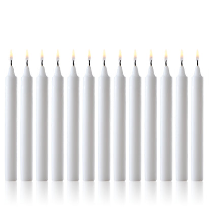 PARNOO 8" White Unscented Tapered Candles, 40 Pcs 7-Hour Long Burn Time, Dripless & No Soot - Hand-Dipped Tall Candles for Weddings, Dinners, Parties, & Special Occasions