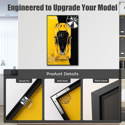 Kyglaring Display Wallboard Compatible with Lego Technic Ferrari Model Car Kit Building Set 42172