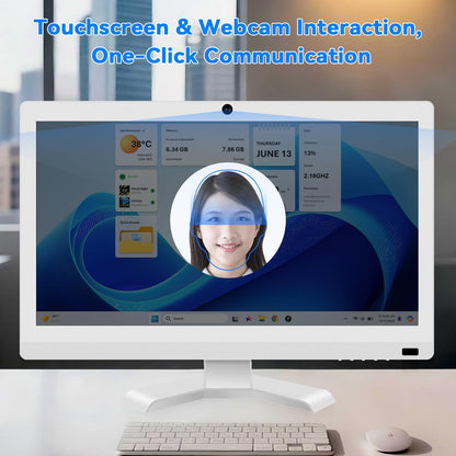 Pisichen 22 inch Touch Screen Monitor with Webcam FHD 1920x1080P Computer Monitor FreeSync HDR HDMI Ports Eye Care Frameless VESA Mount
