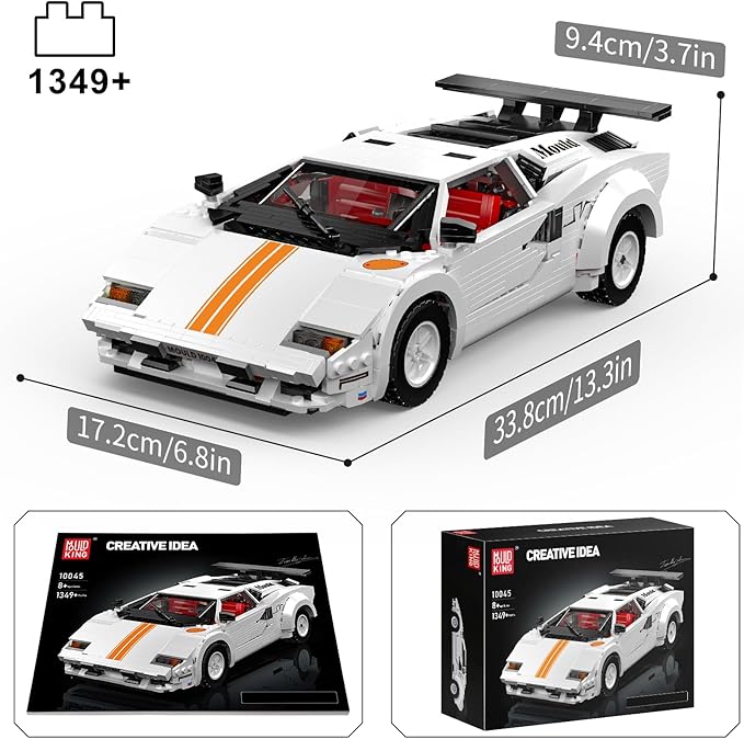 Mould King Classic Super Sports Car Building Blocks Kit MOC Racing Car Model Replica Building Set for Adults Collectible Set to Build for Kids Boys Girl 1349 Pieces