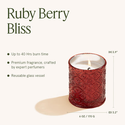 LA JOLIE MUSE Christmas Scented Candle Duo | 2×6 oz | Pomegranate & Pine & Ruby Berry Bliss | Evergreen, Berries, Festive | Holiday Vegan Soy Candles | Gift for Home Décor