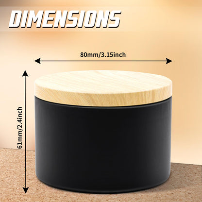 YJHSS 24-Pack 8oz Candle Tins with Wood-Grain Printing Lids, Metal Candle Jars for Candle Making, Empty Containers Vessels Bulk for Small Business & Beginners DIY Storage -Wood Black
