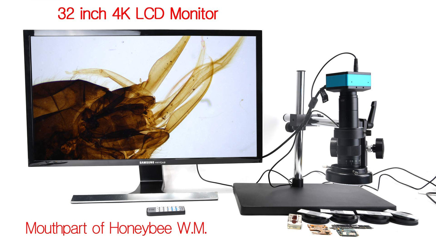 HAYEAR 4K UDH 2160P 1080P HDMI USB Industrial Microscope Camera for Machine PCB Board CPU Repair Soldering；PC Support Windows/Mac/Linux System