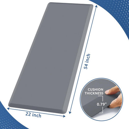 KitchenClouds Kitchen Mat Cushioned Anti Fatigue Rug 22"x54" Water Resistant, Non Slip, Standing and Comfort Desk/Floor Mats for House Sink Office (Grey,0.8inch)
