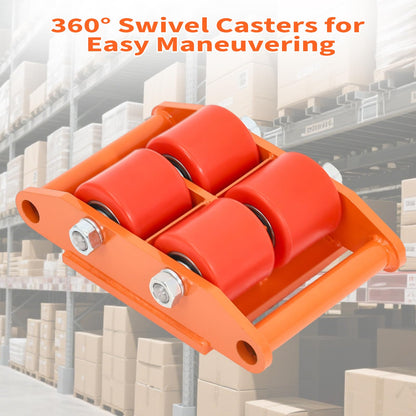 Garvee Machinery Mover Industrial Heavy Duty Skate Dolly with 4 Wheels & 360° Rotation Non-Slip Tray for Containers, Heavy Tools, Jobsite Box for Domestic and Industrial