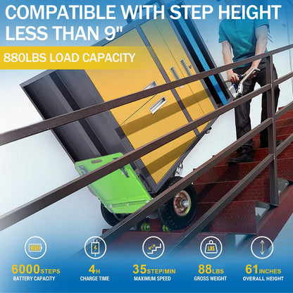 RXFSP 880lb Electric Stair Climbing Hand Trucks Also Suitable for Curved Stairs, Heavy Duty Stair Climbing Dolly Up and Down Stairs Effortless