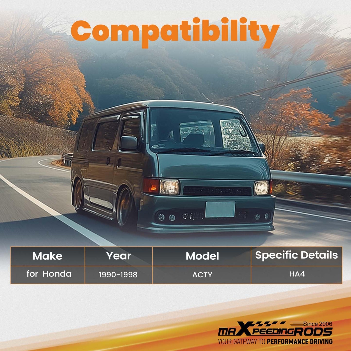 maXpeedingrods 2” Lift Kit for Honda ACTY HA4 1990-1998, Front Spacer, Rear Shackle Leveling Kit