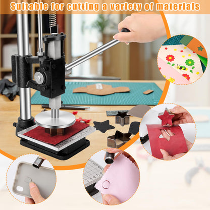 Leather Press Hole Puncher Leather Cutting Machine Hand Punching Machine for DIY Craft Punching Holes Cutting, Forming Pressing,Install Rivets and Snap Buttons