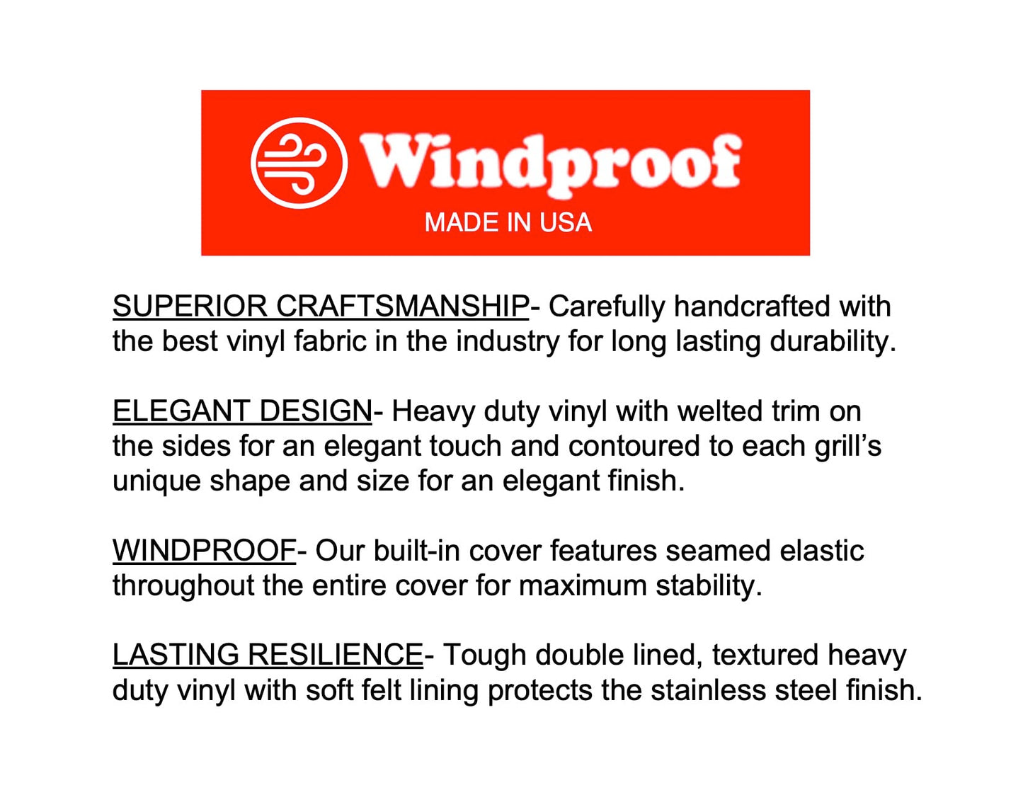 Windproof Covers 52” Heavy Duty Premium Quality BBQ Grill Cover to Dacor Grill with Side Burner Built-in