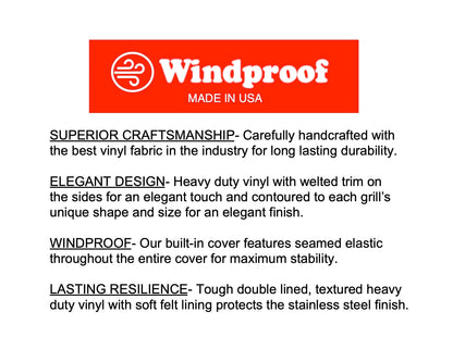 Windproof Covers 52” Heavy Duty Premium Quality BBQ Grill Cover to Dacor Grill with Side Burner Built-in