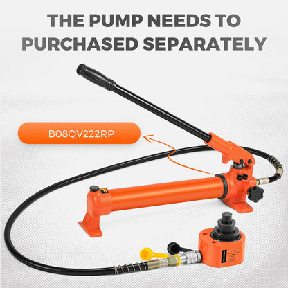 Bonvoisin Hydraulic Ram Jack 30T Low Profile Porta Power Cylinder Multi-Section 2.13" Stroke Lifting Cylinder for Machinery Shipbuilding Bridge Construction