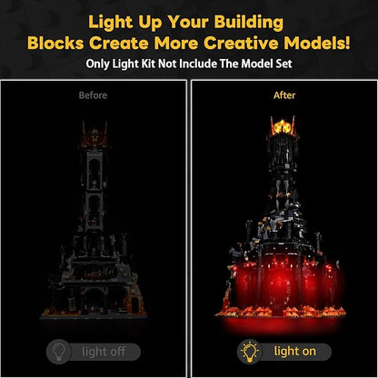 Kyglaring LED Light Kit Compatible with Lego The Lord of The Rings: Barad-dur 10333 Building Blocks Upgraded Lighting Accessories for 10333 Model Set (Model Not Included) Classic Version