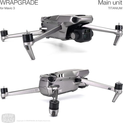 WRAPGRADE Full Skin Stickers for DJI Mavic 3 / Mavic 3 Classic (Titanium)